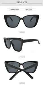 Schwarze Katzenaugen Sonnenbrille für Damen und Herren UV Schutz modische Brille Neu