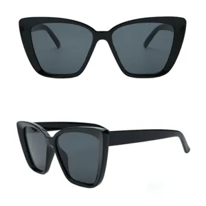Schwarze Katzenaugen Sonnenbrille Damen Herren UV Schutz stylische Brille Hauptansicht