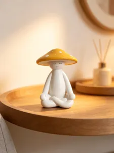 Meditating mushroom figurine resin craft home decor ornament tabletop ornament cute design