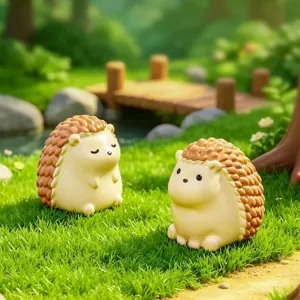Cute mini hedgehog figurines for micro landscape fairy garden DIY decoration desktop ornament