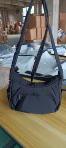 Black quilted underarm bag lightweight casual dumpling shoulder bag daily commuter handbag