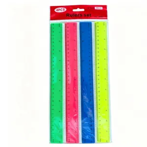 Colorful Plastic Straight Ruler Double Scale Metric Inch Student Drawing Measuring Tool Office School Stationery