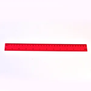 30cm plastic double scale ruler clear metric imperial student drawing measuring tool red
