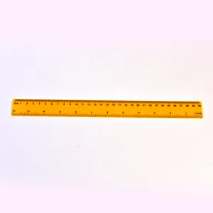 30cm plastic straight ruler with dual scales in centimeters and inches for office and school.