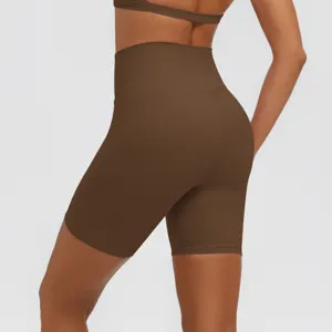 High-Waist Yoga Shorts für Damen Fitness Laufen atmungsaktive einfarbige Sport Biker Shorts
