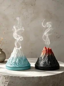 Detailaufnahme des Vulkan-Räucherfasses aus Harz, ideal für Aromatherapie und Deko.