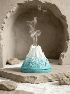Vulkanförmiger Harz-Räucherstäbchenhalter mit Raucheffekt, dekorativer Aroma-Diffusor.