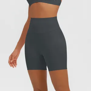 Hohe Taille einfarbige Yoga Shorts für Damen Fitness Laufen Gym Workout Sportkleidung Hose
