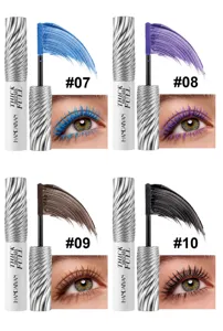 Colorful waterproof long-lasting curling mascara set with different color shades for eyes.