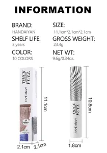 Handaiyan 10 colors waterproof long-lasting thick curling mascara makeup net 9.6g