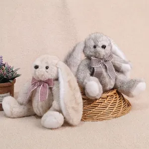 Mignon Lapin Aux Longues Oreilles Peluche Jouet Poupée Animal En Peluche Nœud Papillon Doux Oreiller Compagnon Cadeau