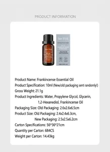 JUE FISH Weihrauch Ätherisches Öl 10ml, natürliche Aromatherapie für Yoga, Entspannung und Raumduft.