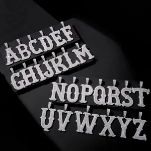 Pendentif Lettre Moissanite en Argent Sterling 925 Collier Pendentif Alphabet Tendance Hip Hop Bijoux de Luxe