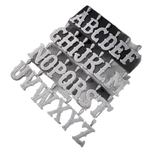 Pendentif Lettre Alphabet Moissanite Plein Argent Sterling S925 Bijou Hip Hop Affichage Principal