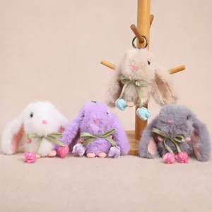 Carino Tulipano Coniglio Peluche Giocattolo Ciondolo Cartone Animato Animale Stuffed Bambola Borsa Portachiavi