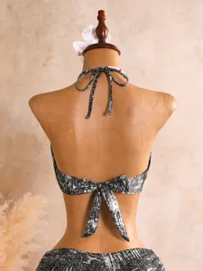 Sexy metallischer Bikini Badeanzug für Damen, Neckholder Urlaub Strandbekleidung.