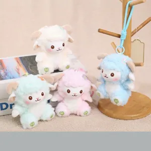 Mignon Pendentif Petit Mouton en Peluche Poupée en Peluche Animale Porte-clés Moelleux Charme de Sac Doux Jouet Cadeau Pour Femmes