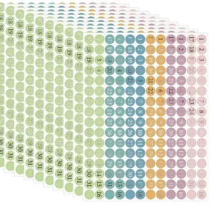 Colorful date round dot stickers for planner and calendar decoration self-adhesive sticker sheets