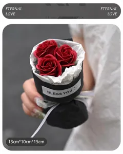 Mini soap rose flower bouquet gift box for birthday party decoration and romantic Valentine day.