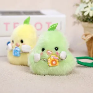 Cute Camera Pear Duck Plush Toy Pendant Cartoon Stuffed Animal Bag Hanging Ornament Keychain Doll Gift