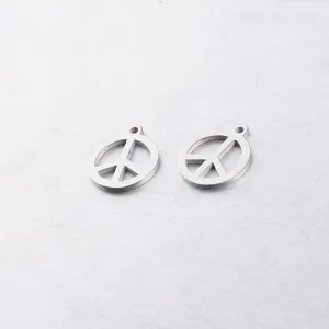 Pendentifs signe de paix en acier inoxydable, breloques en métal pour colliers bracelets DIY.