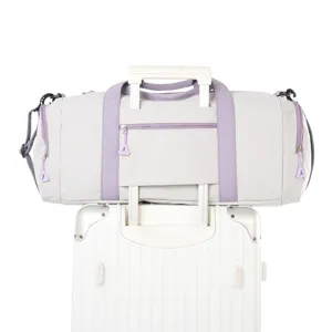 Large capacity fitness duffel bag, stylish color block dry wet separation travel sports bag.
