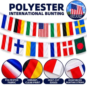 Mehrfarbige Nationalflaggen Banner Polyester Girlande Für Sportveranstaltungen Party Festival Deko Aktivitätsflaggen