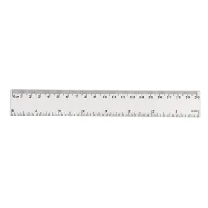 Regla de plástico transparente clara de 20 cm con doble escala métrica e imperial