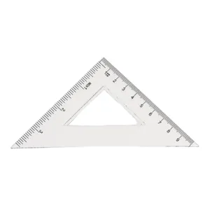 Regla de triángulo de plástico transparente para estudiantes geometría dibujo herramienta