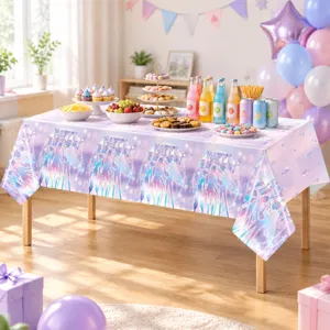 Magische Party Tischdecke wasserdichte PE Laser dekorative Tischabdeckung für Geburtstag
