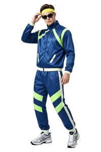 Retro 80s disco hip hop sportpak detail met levendige kleurblok met ritssluiting jasje.