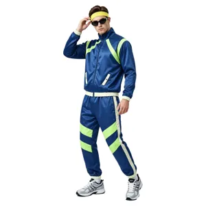 Jaren 80 retro disco trainingspak voor heren, vintage sportkleding kostuum voor feest.