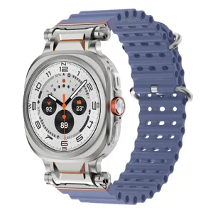 Detailed view of rugged silicone strap and stainless steel connector for smartwatch styling.