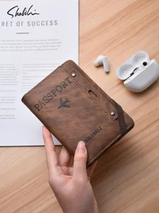 Multifunctional PU Leather Passport Holder Travel Wallet Card Organizer With Elastic Band Passport Case For Men Women