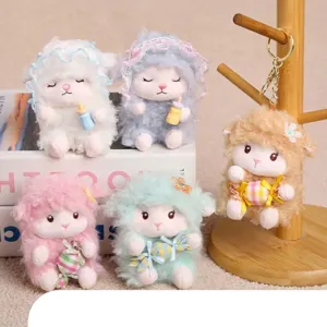 Cute Sitting Little Sheep Plush Toy Pendant Cartoon Animal Doll Bag Keychain Soft Stuffed Toy Birthday Gift