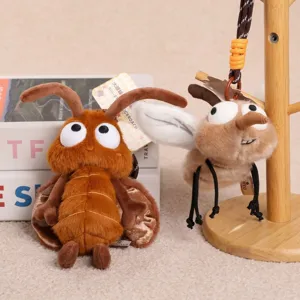 Quirky Insect Plush Toy Mosquito Cockroach Bee Stuffed Doll Soft Polyester PP Cotton Bag Pendant Keychain