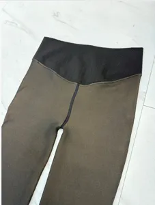 Fleece lined fake translucent leggings winter warm high waist tummy control thermal tights