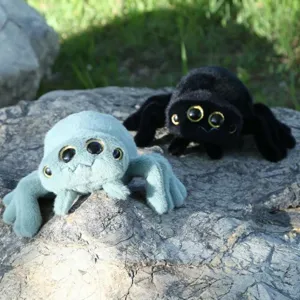 Cartoon Four-Eyed Spider Plush Toy Stuffed Animal Creepy Cute Doll Bag Pendant Soft Toy Gift For Kids