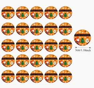 Round Christmas stickers adhesive labels holiday gift packaging decoration labels 3cm