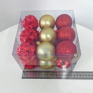 Christmas balls boxed set painted plastic decorative ornaments for holiday tree party decor