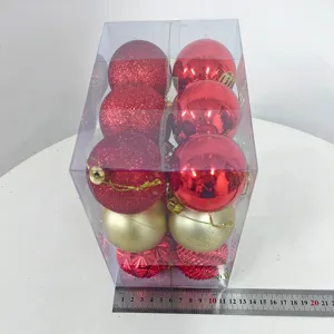 Christmas ball set plastic decorative baubles hanging ornaments for holiday tree decoration