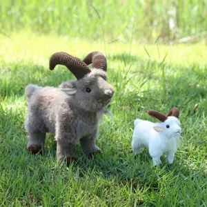 Realistic Bighorn Sheep Plush Toy Simulation Wild Goat Stuffed Animal Cute Soft Doll Home Decor Children Gift