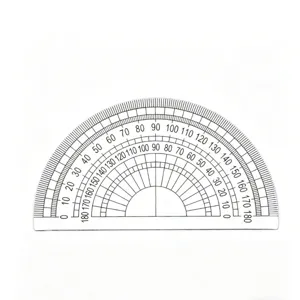 Goniometro a Semicerchio in Plastica Trasparente 180 Gradi Strumento di Disegno Geometria Matematica per Studenti Scuola Ufficio