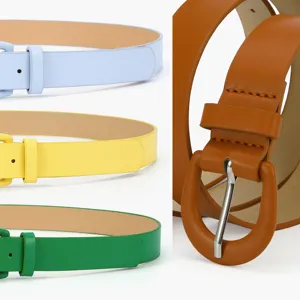 Candy color women slim belt casual dress jeans decorative leather belt stylish accessory