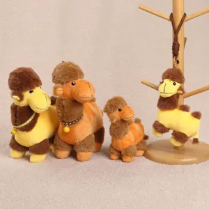 Cute Stuffed Camel Plush Toy With Bell Animal Doll Soft Hanging Pendant Keychain
