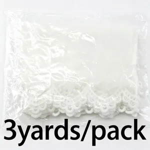 Garniture en dentelle blanche 15,5 cm large ruban de couture brodé pour vêtements DIY 3 yards