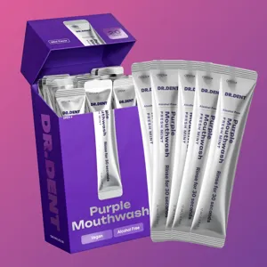 Portable Mint Mouthwash Liquid Refreshing Breath Alcohol Free Individual Packets Oral Care Travel Daily Mouth Wash
