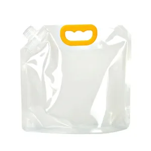 Portable large folding water bag for outdoor car wash bucket with handle and spout.