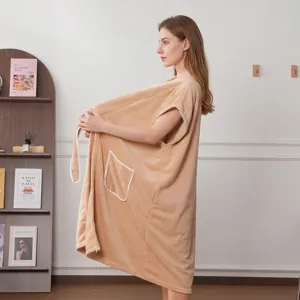 Comfortable waffle knit bathrobe loose fit home sleepwear soft absorbent detail
