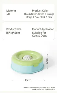 Ciotola per animali domestici distributore di acqua per cani gatti 18x18x6cm colore